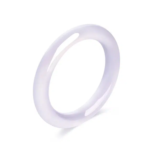 匠锁心玉 紫罗兰浅紫色水润清透 轻奢高级清冷感古风古典 新中式温润气质典雅小众旗袍汉服时尚百搭素圈手饰显白#好运天然 玉髓 手镯 女款