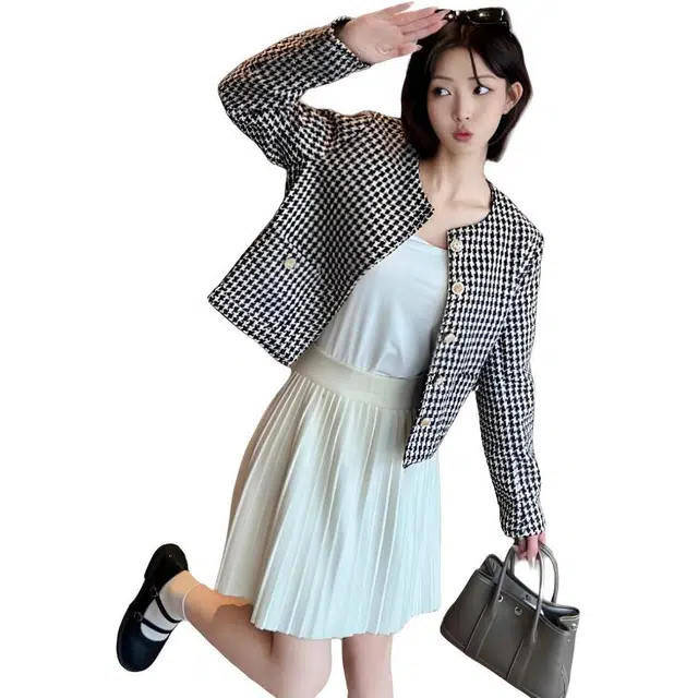 纤丝鸟 复古小香风韩版气质小众时尚短款上衣截短外套 女款