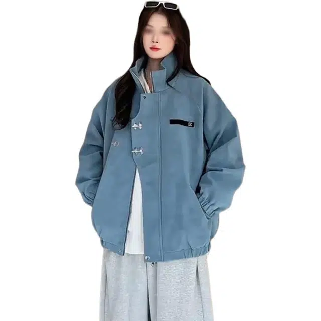 单爵 美式扎染皮衣外套秋季高级感痞帅立领短款飞行夹克 男女同款