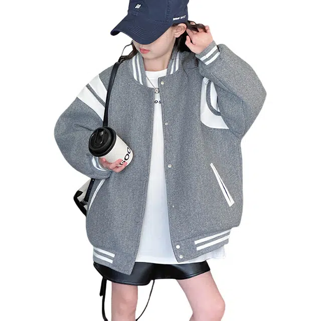 黑恐龙棒球服 撞色正肩外套 青少年