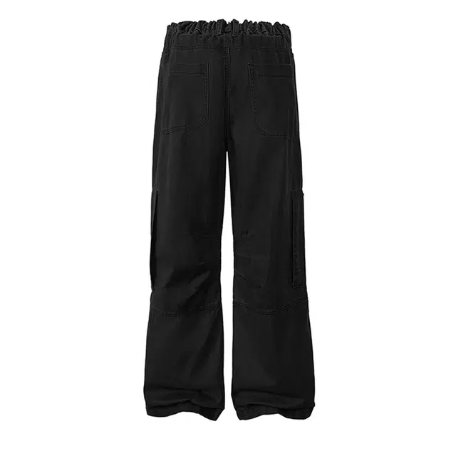 欧路得 美式解构工装裤男潮牌秋季宽松复古多口袋休闲长裤子牛仔裤 男款