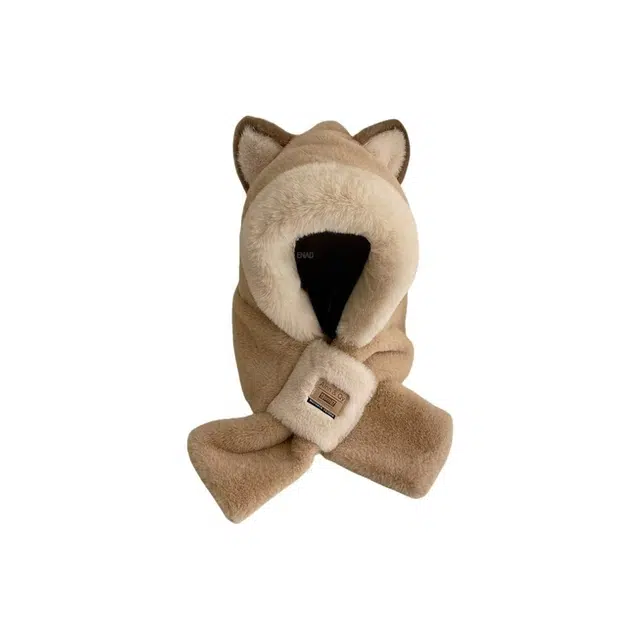 恩僾德 可爱显脸小高颜值加厚保暖 聚酯纤维 斗篷帽 男女同款情侣款