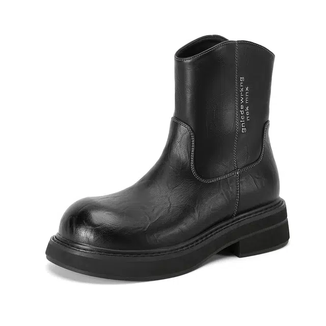 华耐 切尔西靴女通勤英伦风粗跟短筒靴百搭增高马丁靴 短靴 女