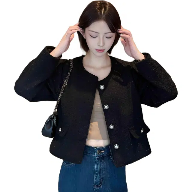 纤丝鸟 法式复古小香风名媛设计感显瘦上衣截短外套 女款