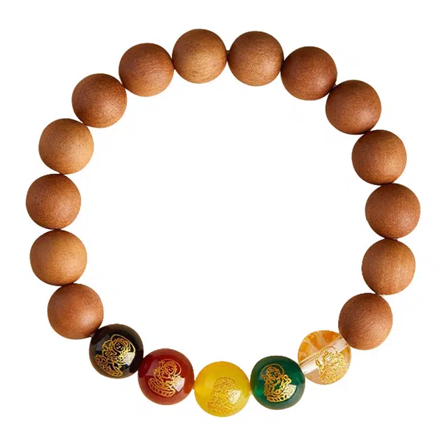 琛宬 【纳八方财气聚天下福缘】招财纳福如意平安转运念珠新中式五路财神佛珠小众木质文玩复古精致#好运 桃木 手串 男女同款情侣款