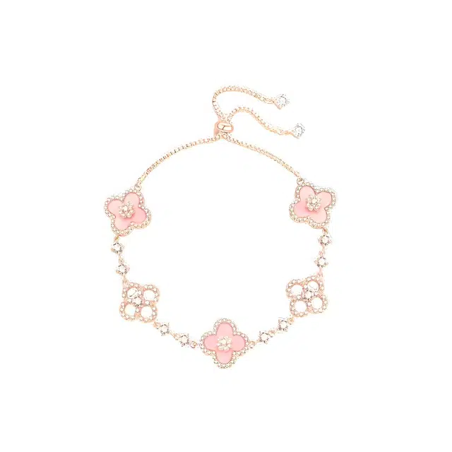 【S925银 爆闪/幸运四叶草】 福韵金 六桂福 五花轻奢浪漫闪耀简约高级森系甜美小清新甜蜜饰爱温柔气质告白氛围感 银 手链 女款