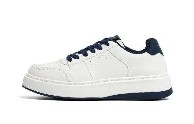 HUANQIU Casual Low Top Sneakers White Blue