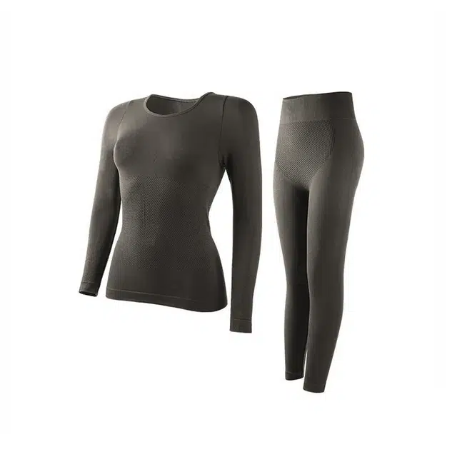 水中花 薄款美体塑身秋衣秋裤无痕修身显瘦内搭高腰收腹提臀秋冬保暖套装 女款