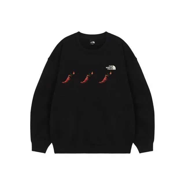 The North Face Flame Pixel Crewneck Sweatshirt Black