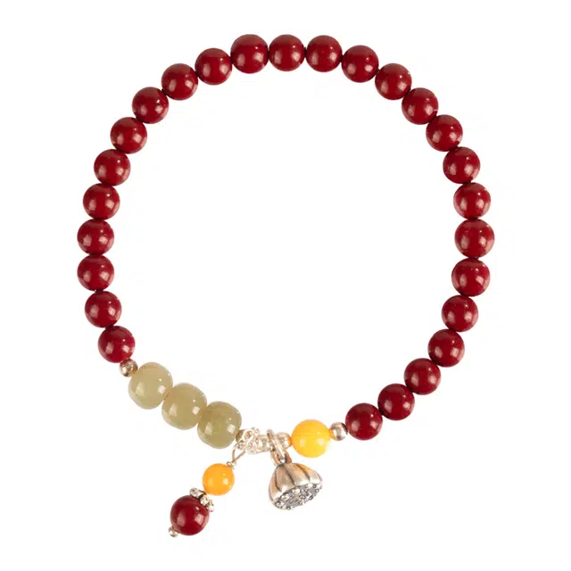 【朱事顺遂】 品彩 新中式国风设计东方美学紫金砂个性简约时尚百搭小众精致显白高级感轻奢风精选设计莲花 朱砂 手串 女款