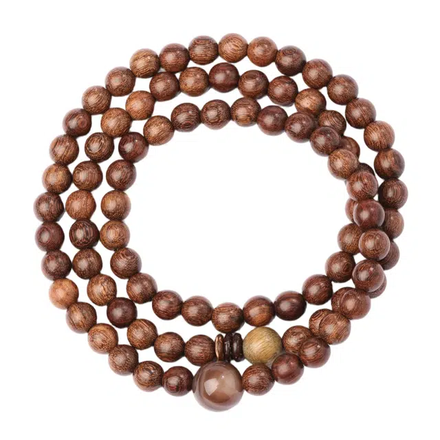 三檀小舍 新中式美学复古禅意招财纳福福禄双全平安小众素圈设计文玩盘玩绕指柔 檀木 木作手串 男女同款情侣款