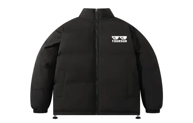 宜而爽 美式街头复古潮流创意墨迹图案字母印花山系户外基础款户立领防风防寒宽松休闲运动百搭舒适加厚保暖面包棉服外套 男女同款