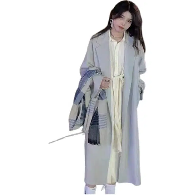 纤丝鸟 秋冬季毛呢韩系冬款外套女赫本风小个子加厚森系呢子大衣 女款