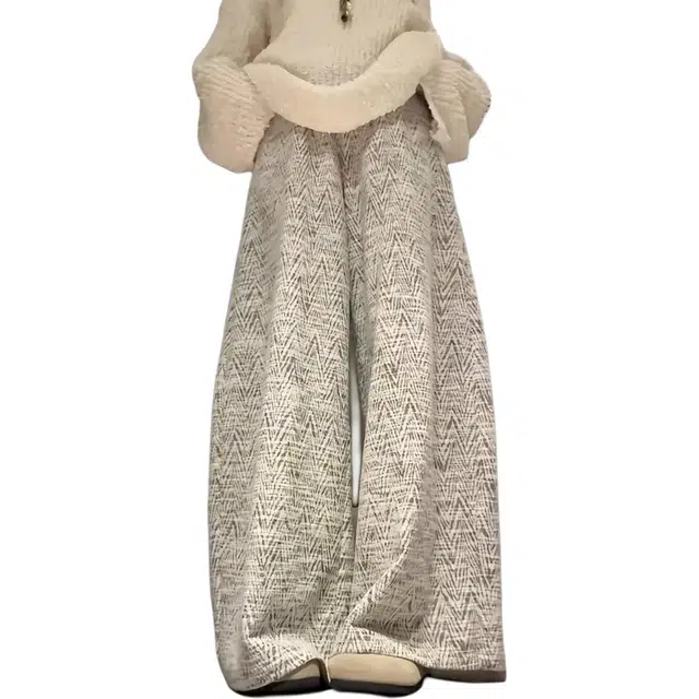 米囹阔腿休闲长裤 灰色印花宽松慵懒风腰 青少年