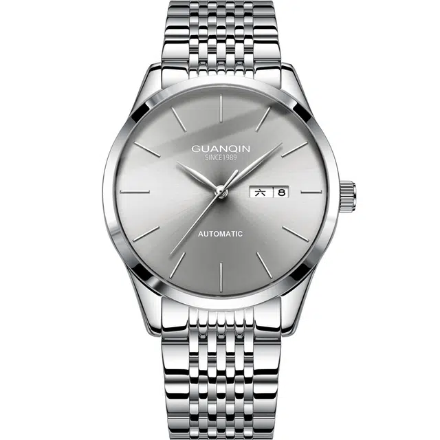 冠琴 极简系列 自动机械机芯 精钢表带 国表 男表 彩色表盘 防水时尚