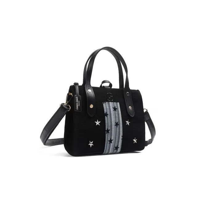 阿玛尼【定制化妆包】琥珀 暗夜星际  甜酷 优雅 星星装饰 艺术感  约会  通勤 黑色帆布高定收纳包