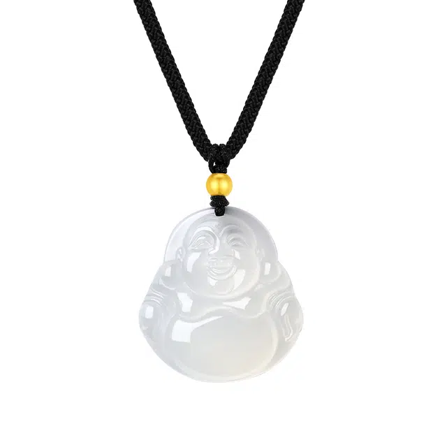 老庙 小金珠笑脸佛公 新中式清冷感高级设计森系百搭显贵气质纳福转运珠精致礼盒好运 可调节锁骨链 玉髓 项链 女款