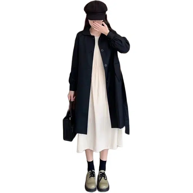 纤丝鸟 简约时尚潮流复古优雅风格百搭气质凸显宽松大衣 女款