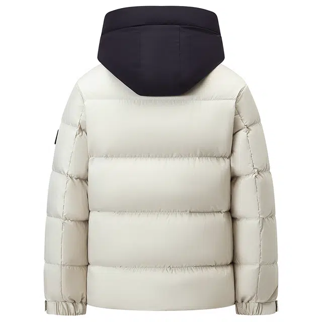 雅鹿 拼色连帽情侣款面包防寒防风防水保暖时尚气质外套羽绒服 男女同款