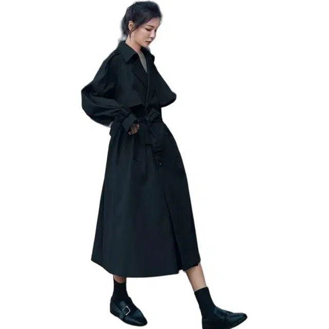 纤丝鸟 韩版高级感气质优雅大方时尚设计休闲宽松英伦风大衣 女款