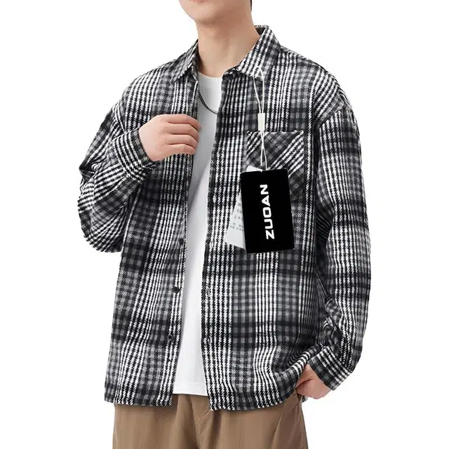 左岸 美式高街青少年百搭衬衣时尚潮流宽松舒适高级氛围感店帅小众校园风韩系潮牌衬衫 男款