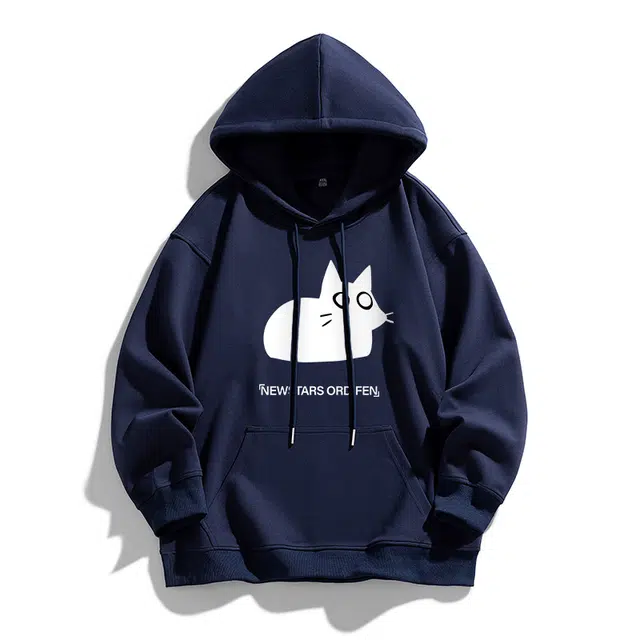 欧迪芬 轻便舒适可爱猫猫印花休闲百搭大学生通勤传达个性时尚卫衣 男女同款