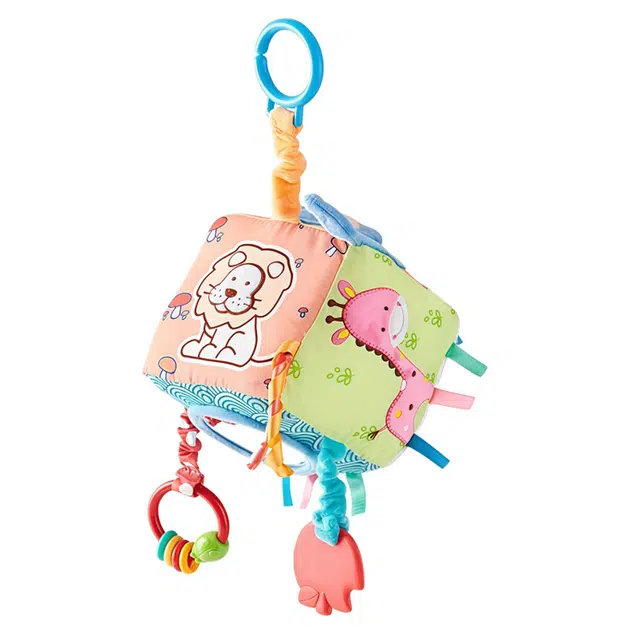 安可托 萌趣早教益智多场景抽抽乐 安全牙胶拉拉乐 锻炼抓握 柔软亲肤 认知培养 床铃床挂