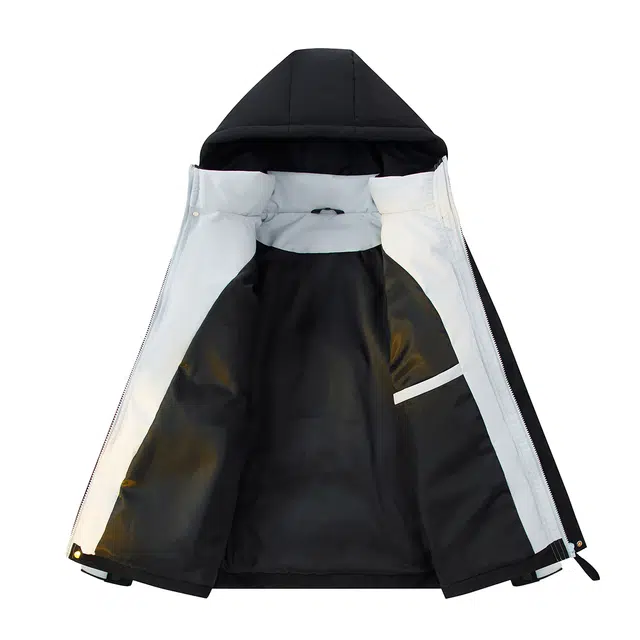 快鱼 时尚潮牌拉链设计高级感百搭舒适保暖连帽面包服棉袄宽松休闲防风抗寒落肩通勤雪地外套棉服 男女同款