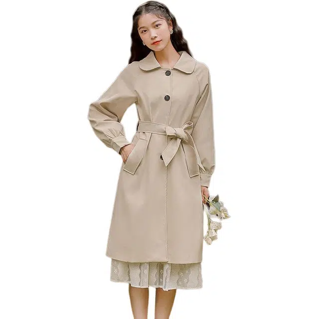 纤丝鸟 韩系优雅简约百搭高品质休闲气质英伦风高级感大衣 女款