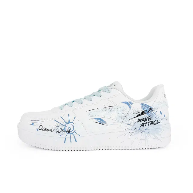 【定制球鞋】鸿星尔克 空军一号 礼袋款 海浪留影 时尚 百搭 潮流 包裹性耐磨透气 低帮 板鞋 男女同款