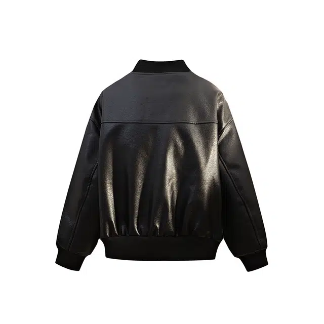 【dme】 复古美式设计款潮牌宽松棒球领皮夹克男秋款休闲高级感百搭中性痞帅时尚皮衣外套 男女同款