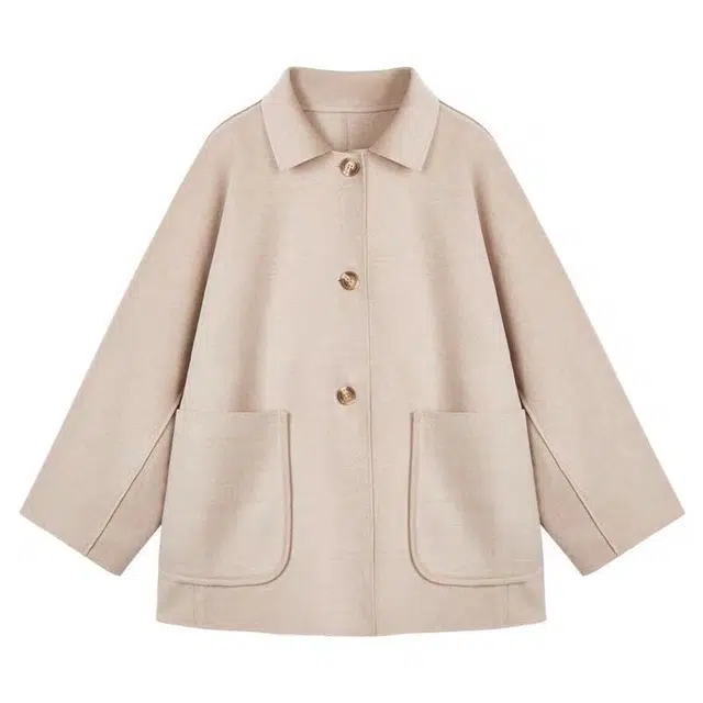 纤丝鸟 温暖休闲百搭时尚中长款外套韩版宽松小个子气质大衣 女款