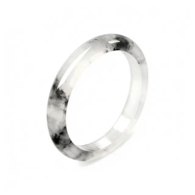 眰恦 水墨画 通透温润 小众个性新中式古风 一步一响#好运 岫玉 手镯 女款