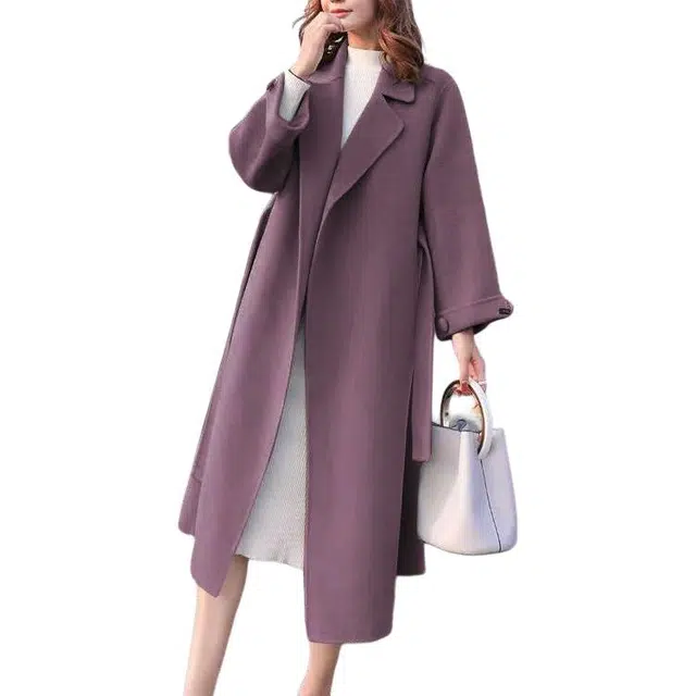 纤丝鸟 优雅气质简约舒适百搭显瘦时尚设计感宽松大衣 女款