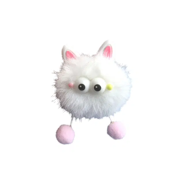 前方大荒野 可爱小雪球大眼萌趣 涤纶 挂件 男女同款情侣款