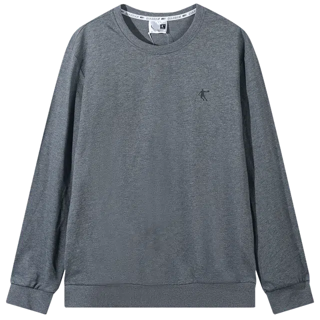 乔丹 乔丹 运动系列 纯色圆领套头宽松 黑色卫衣 男女同款 深花灰