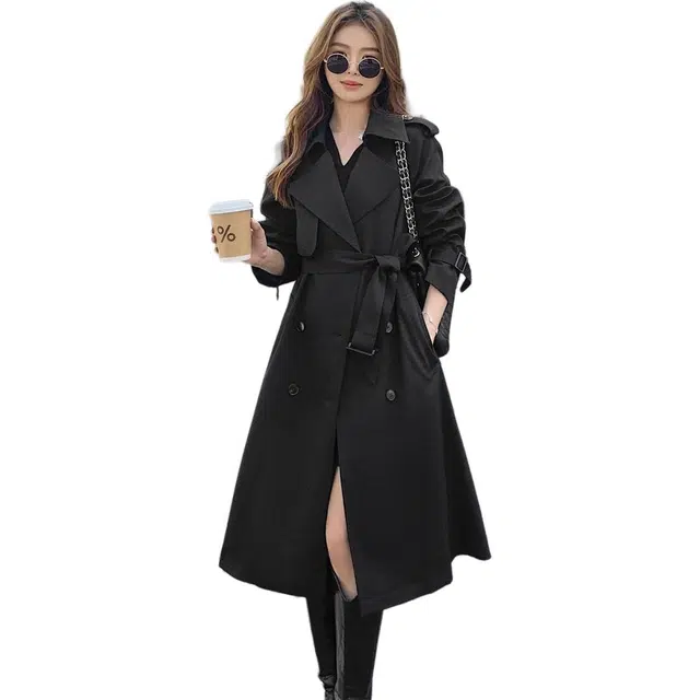 纤丝鸟 法式英伦风休闲时尚设计感显瘦收腰垂感洋气高级感大衣 女款