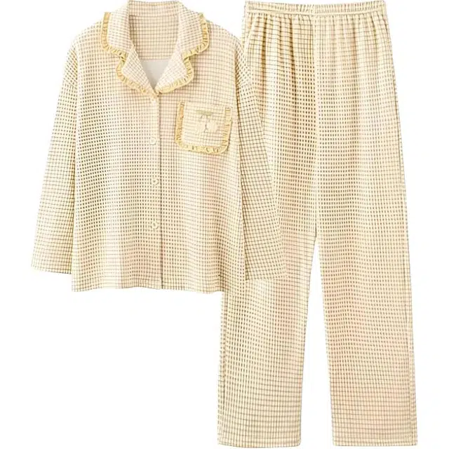 棉基因 德绒保暖锁温舒适柔软产后月子服哺乳居家加厚家居服可外穿睡衣套装 女款