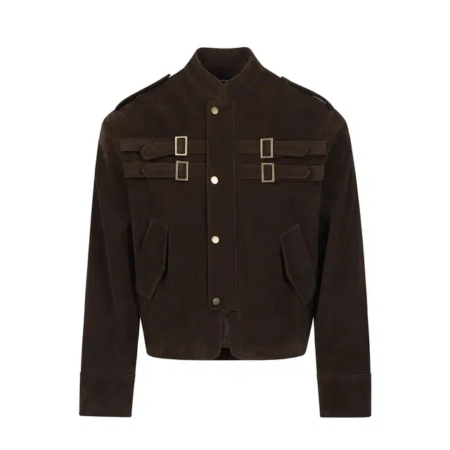 艾梵斯贝 美式复古潮流麂皮绒老钱风小众设计款无性别日常通勤宽松休闲时尚高级感个性街头潮酷情侣款夹克 男女同款