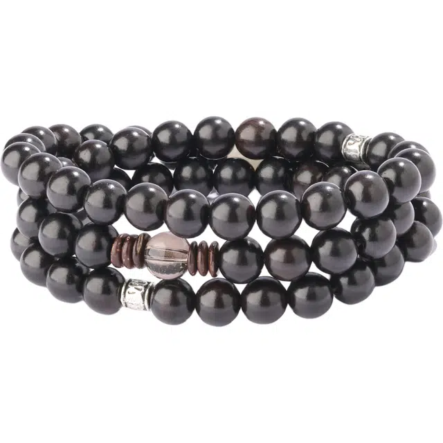 三檀小舍 【招财纳福】新中式复古国风 黑檀 木作手串 男女同款情侣款