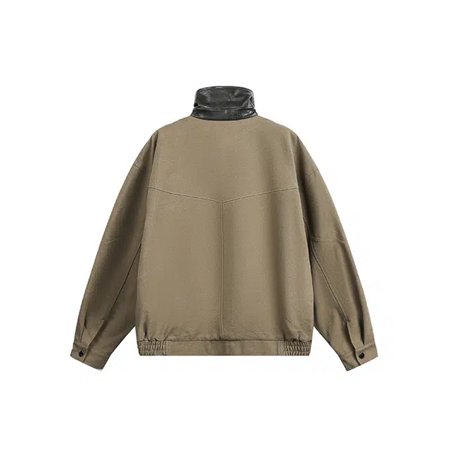 【dme】 潮牌美式复古宽松水洗帆布巴恩风设计感立领长袖工装夹克外套 男女同款