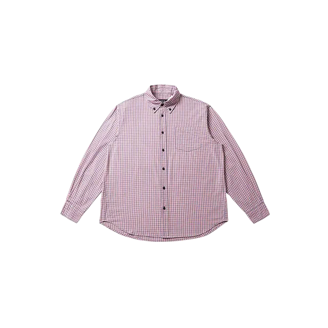 一碗士多 格子纽扣拼接口袋美式复古高街时尚流行痞帅个性高级设计日常通勤宽松舒适百搭不挑人衬衫 男女同款