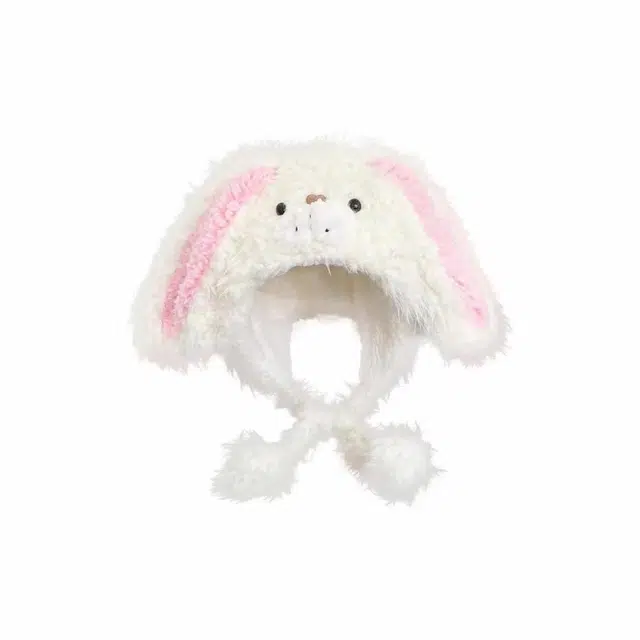 恩僾德 日系可爱卡通毛绒保暖小众百搭甜美护耳显脸小帽滑雪套头 聚酯纤维 绒线帽 男女同款情侣款