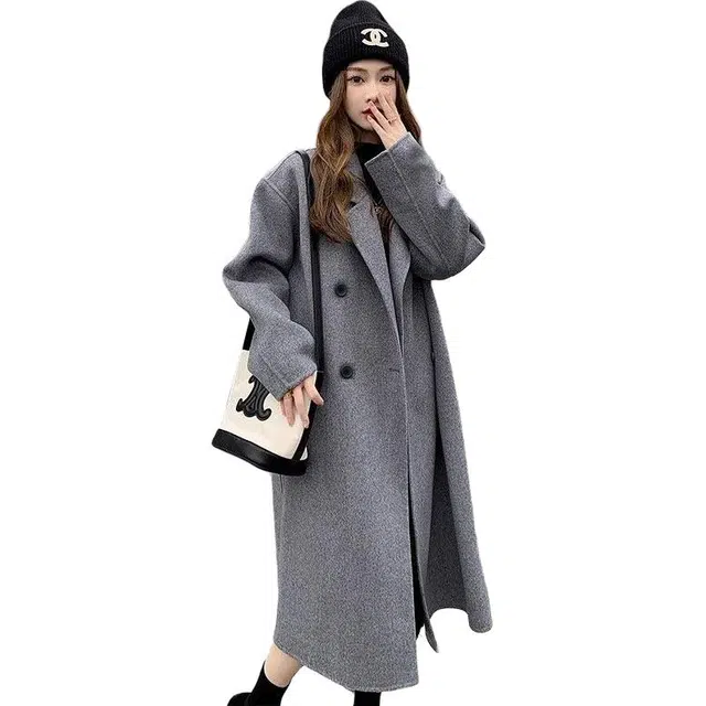 纤丝鸟 韩系高质感优雅欧美风休闲设计舒适感赫本风大衣 女款