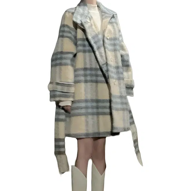 纤丝鸟 简约时尚中长款宽松系带设计舒适百搭截短外套 女款