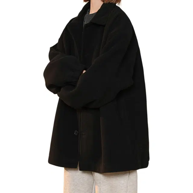 华夏儿女 美式复古夹棉加厚加绒御寒宽松翻领单排扣时尚百搭外套夹克 男女同款