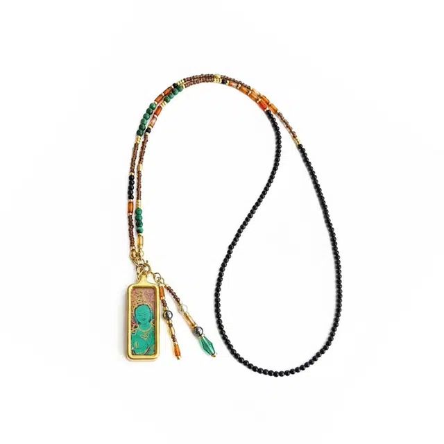 【天官赐福】 玉临门 藏式民族风 彩色轻奢唐卡 多才多福 财运亨通 小众百搭高级感#好运 琉璃 项链 男女同款情侣款