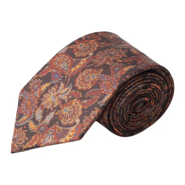 红豆 高端品质复古花卉优雅设计经典图案商务休闲 涤纶 领带 男款