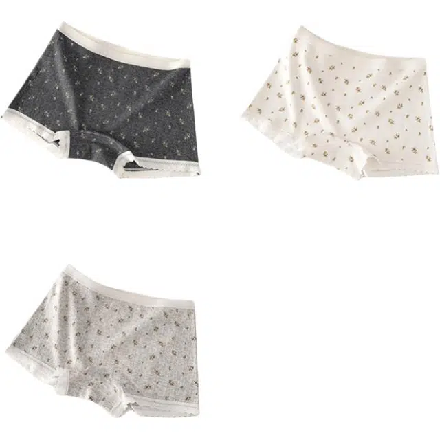 帕兰朵 女生纯棉全棉抗菌裆安全裤防走光中腰女士大码短裤头平角内裤 女款