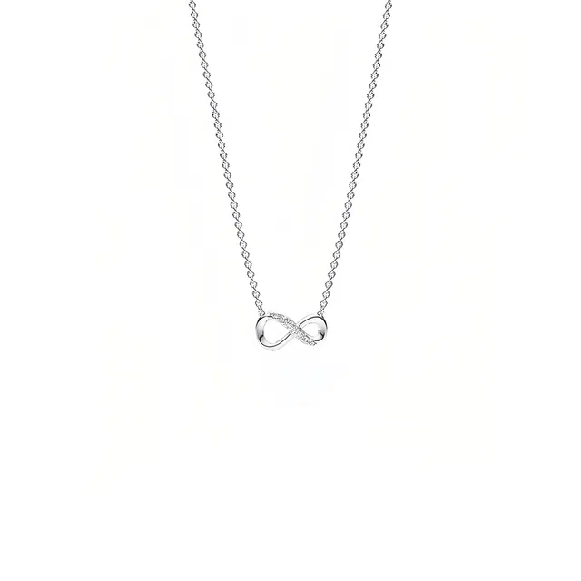 前方大荒野 镶钻永恒锁骨链莫比乌斯环闪璀璨轻奢独特高级感时髦潮流优雅温柔迷人日常百搭 合金 项链 女款